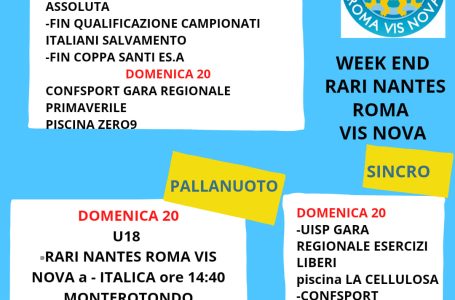 Il programma del fine settimana
