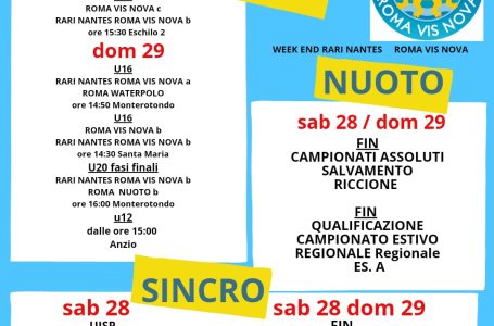 Programma del fine settimana 28-29 maggio