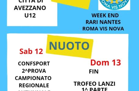 Programma fine settimana 12-13 novembre